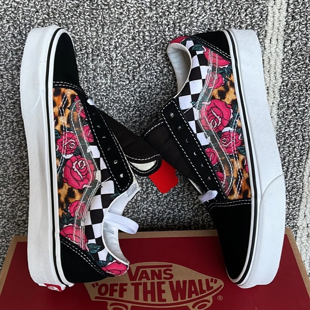 Vans Old Skool Rose/Animal Check True White Multi WMNS - Picture 12 of 16
